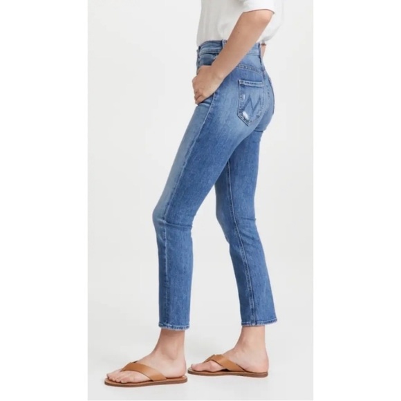 MOTHER Jeans The Mid Rise Dazzler Ankle Casual Boho Cut And Paste Blue 28 - Picture 13 of 13